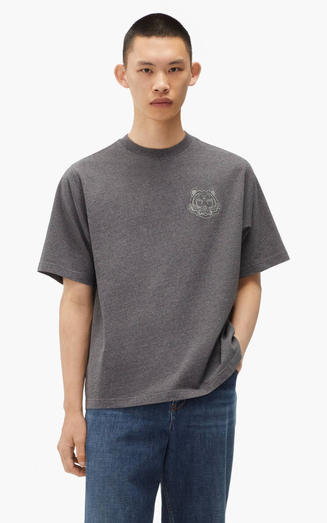 T Shirt Kenzo RE/relaxed casual Homme Grise Foncé | GCZH-90342